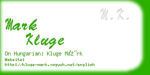 mark kluge business card